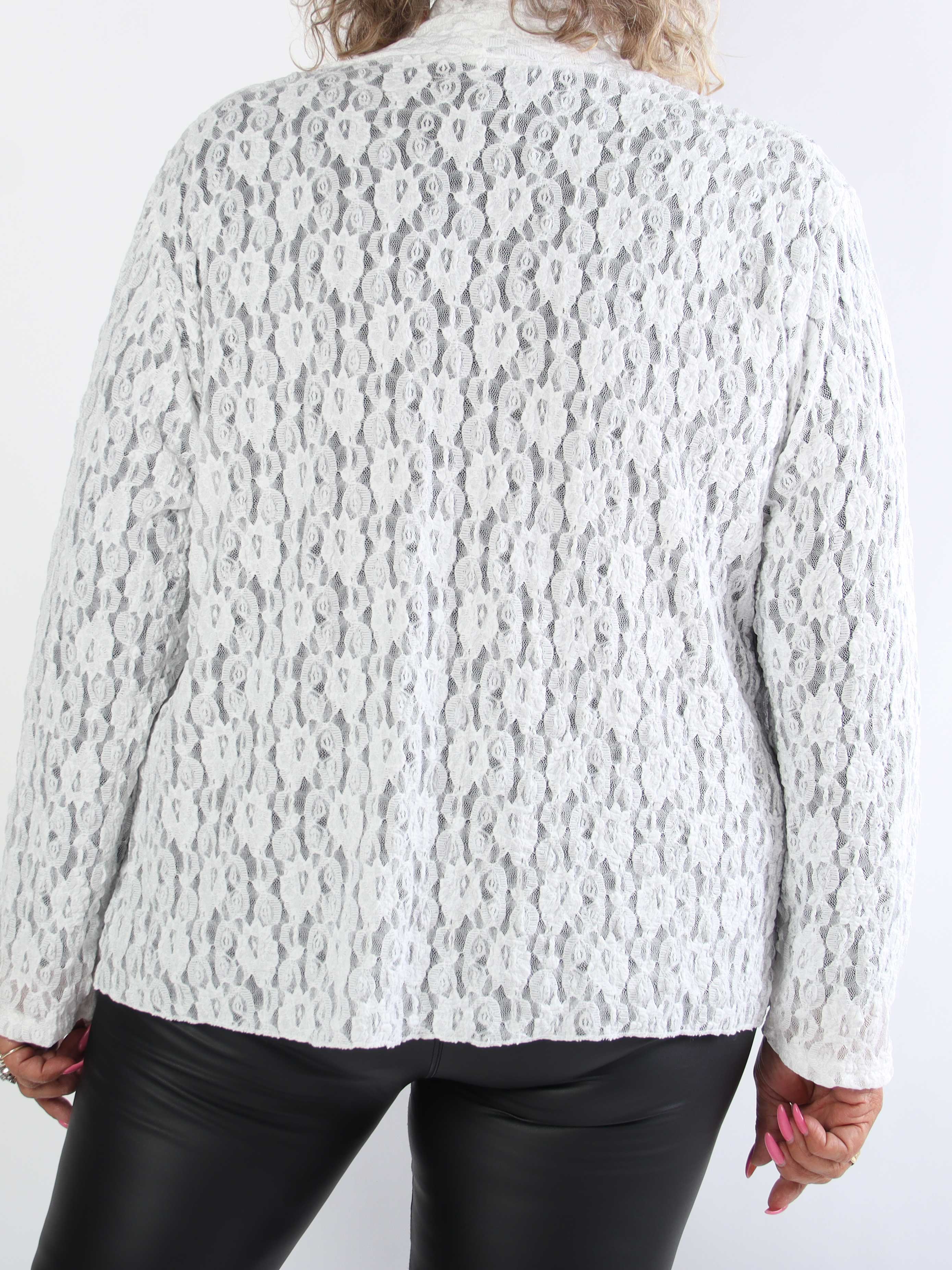 Yuri - Semitransparent plus size blondecardigan i en blød viskoseblanding
